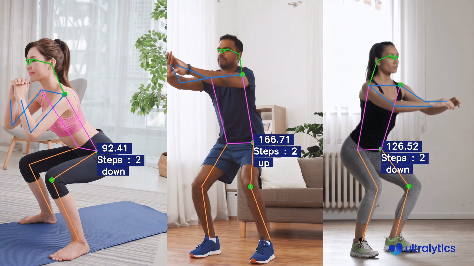 Ultralytics YOLOv8 pose estimation correcting exercise form