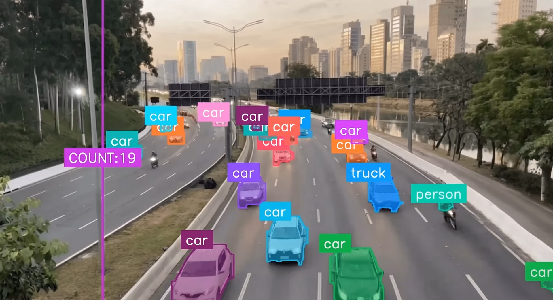 Monitoring and analyzing road traffic with Ultralytics YOLO models
