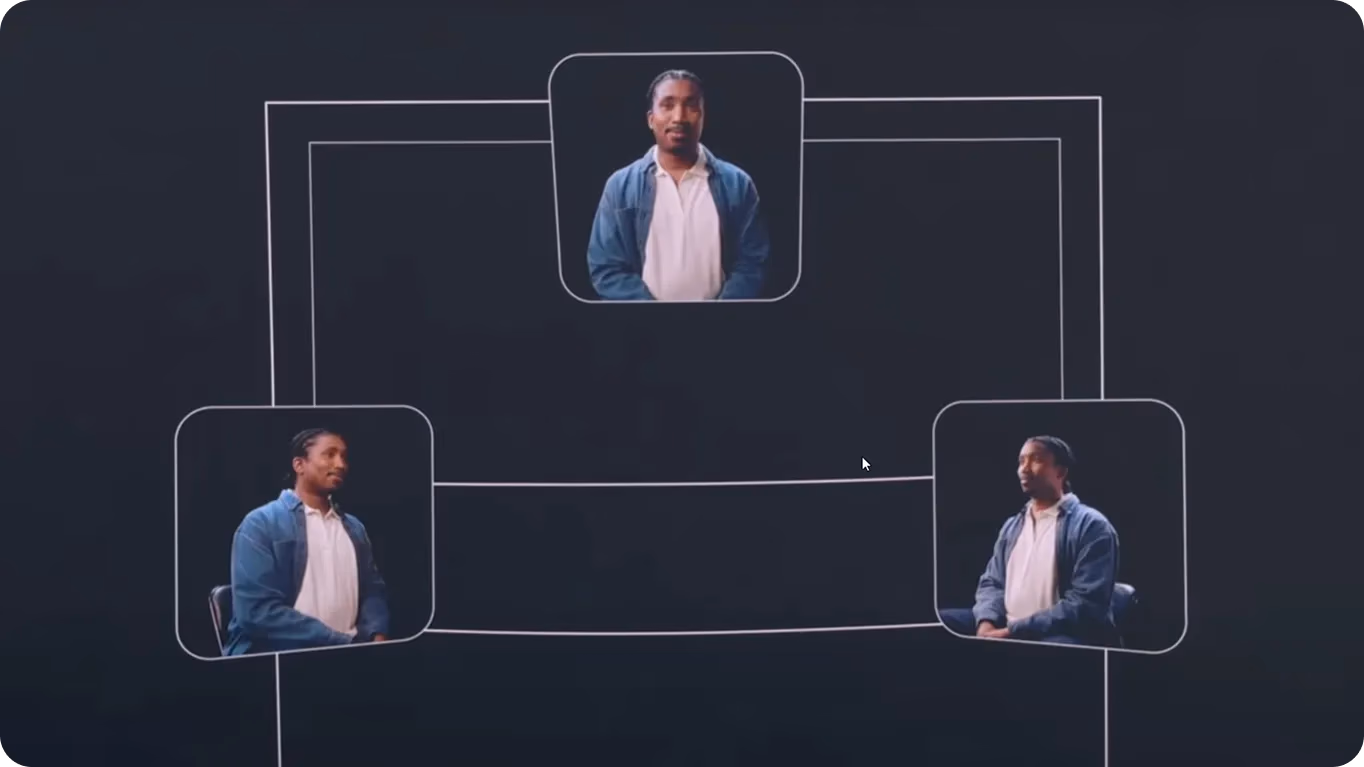 다양한 각도에서 이미지를 캡처하는 Google Beam의 6개 카메라