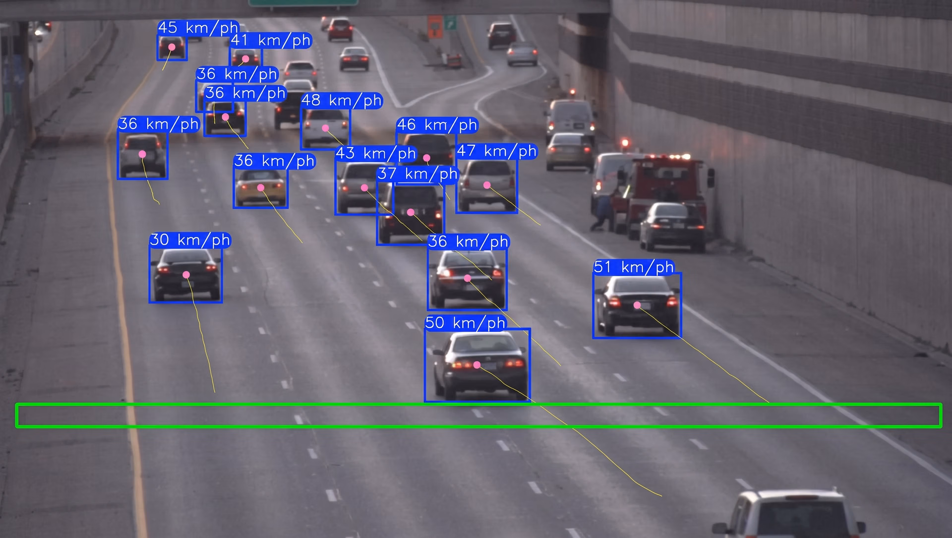 Detecting and tracking vehicles with YOLO for speed estimation