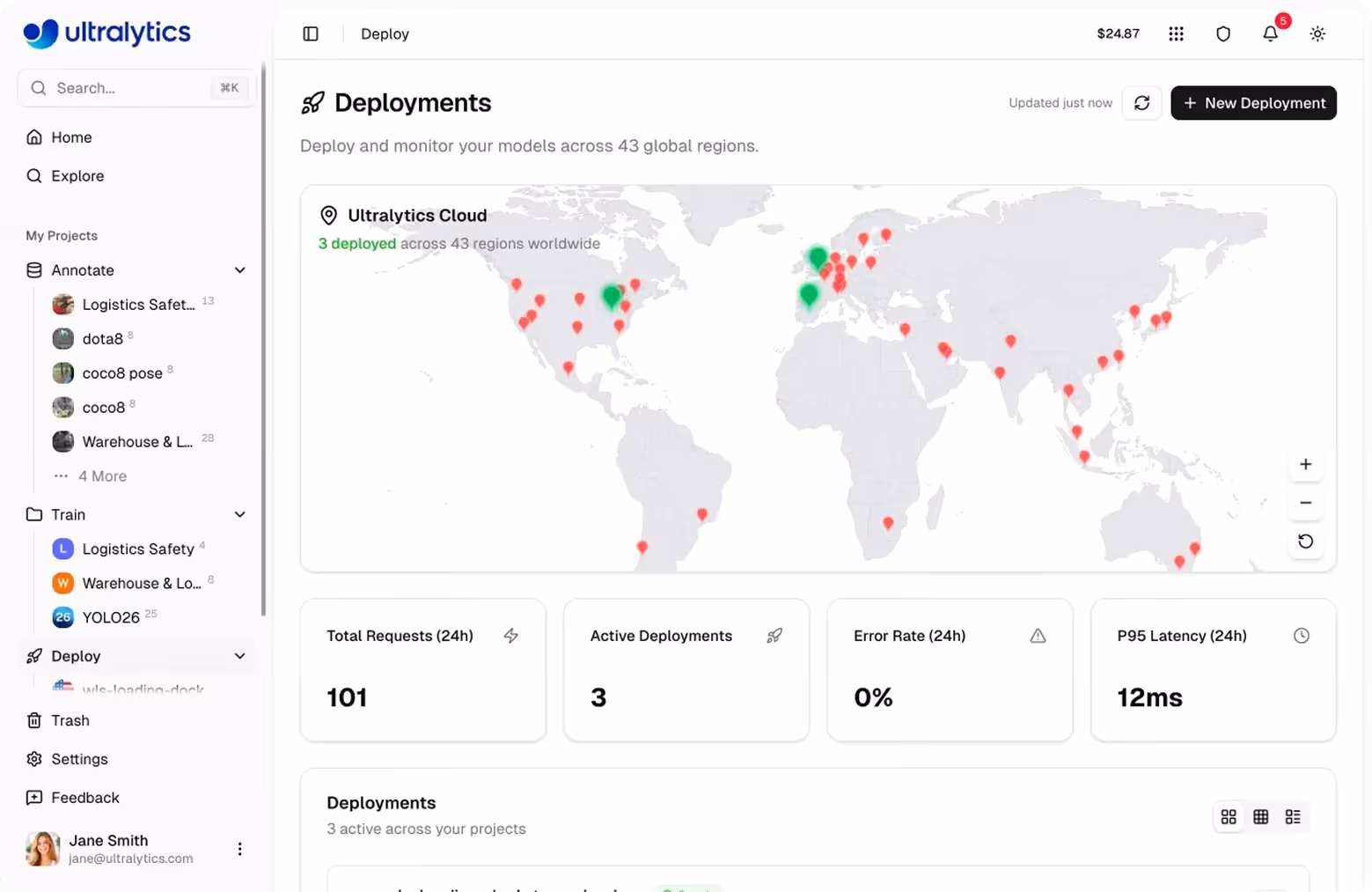 A look at deploying models using Ultralytics Platform