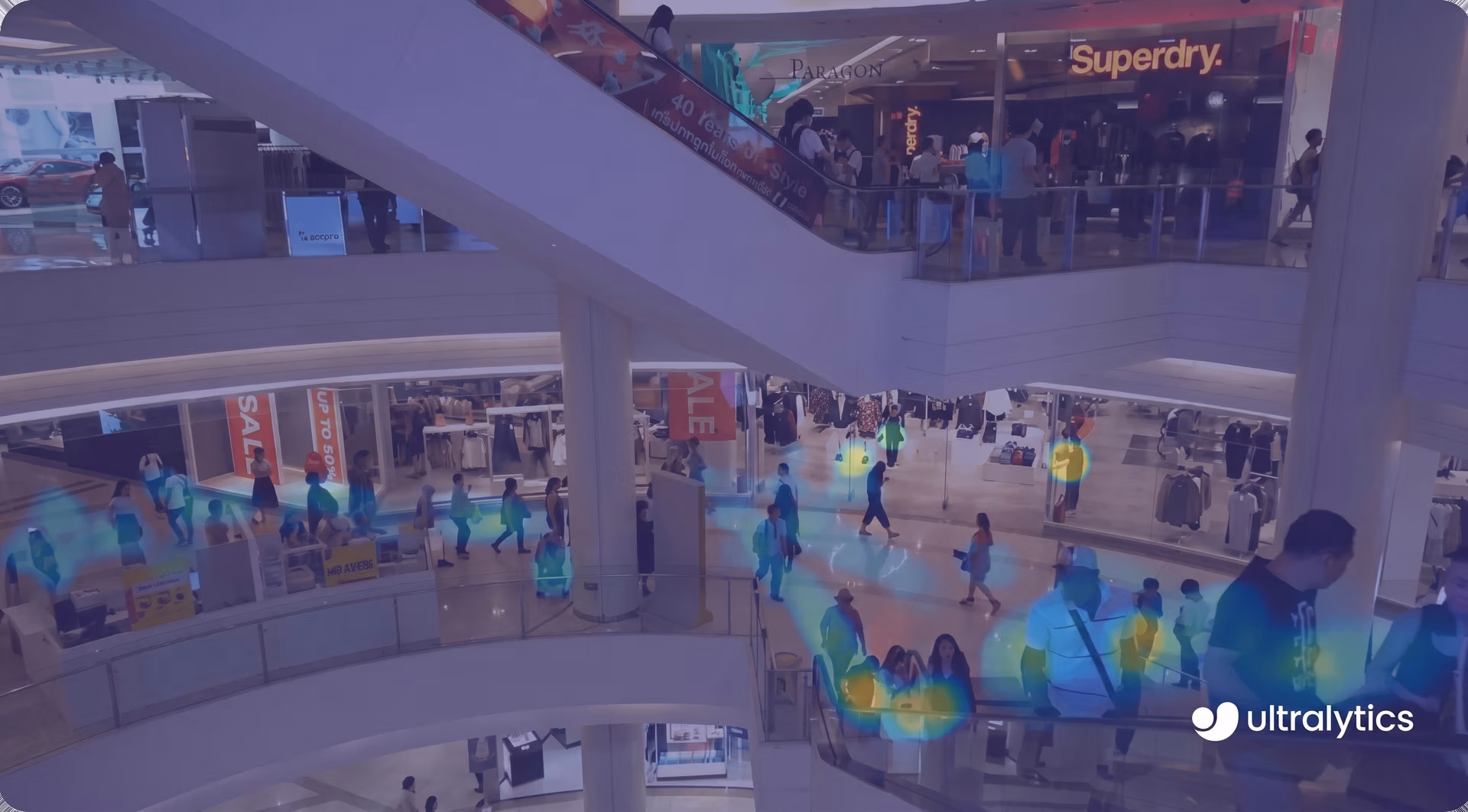 Computer vision che genera una mappa di calore del movimento dei clienti in un negozio