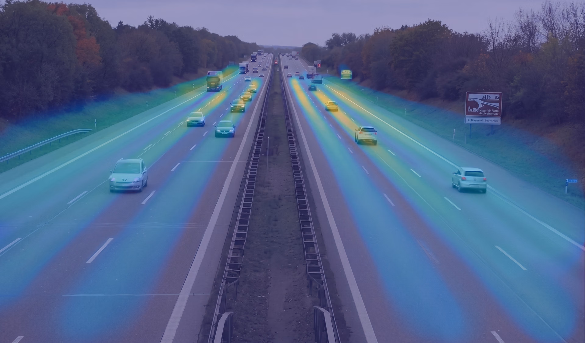 Ultralytics YOLO11を使用して生成されたトラフィックフローのヒートマップ