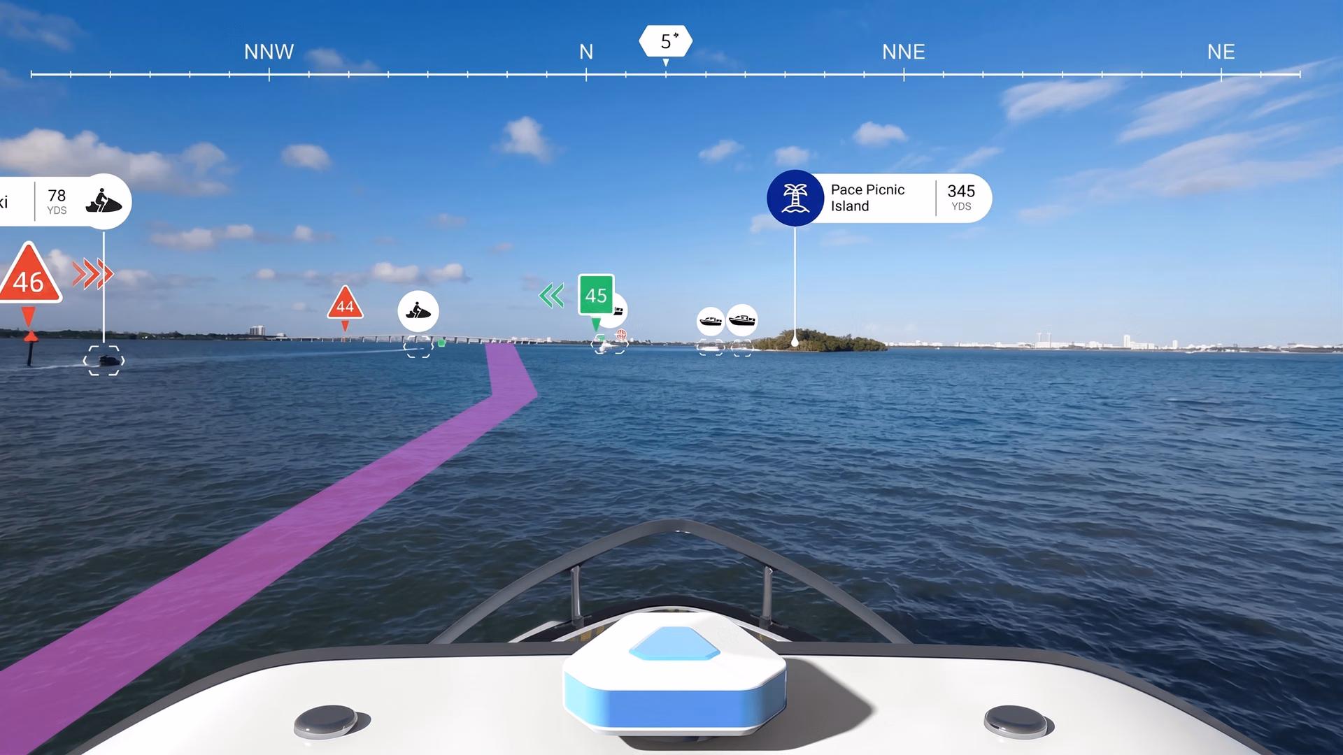 A computer vision-enabled camera detecting objects at sea