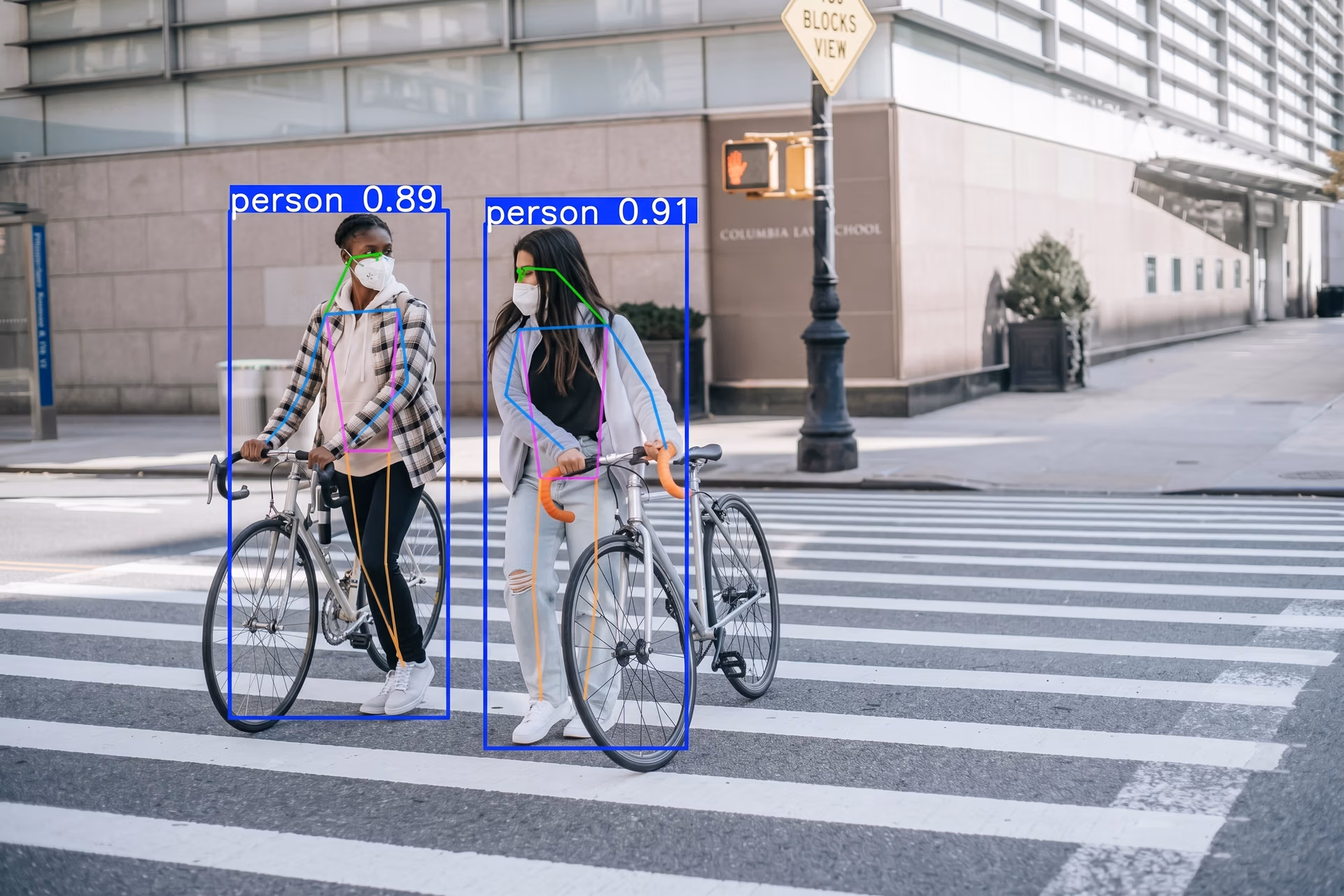 Ultralytics YOLO11 detecting pedestrians on the road