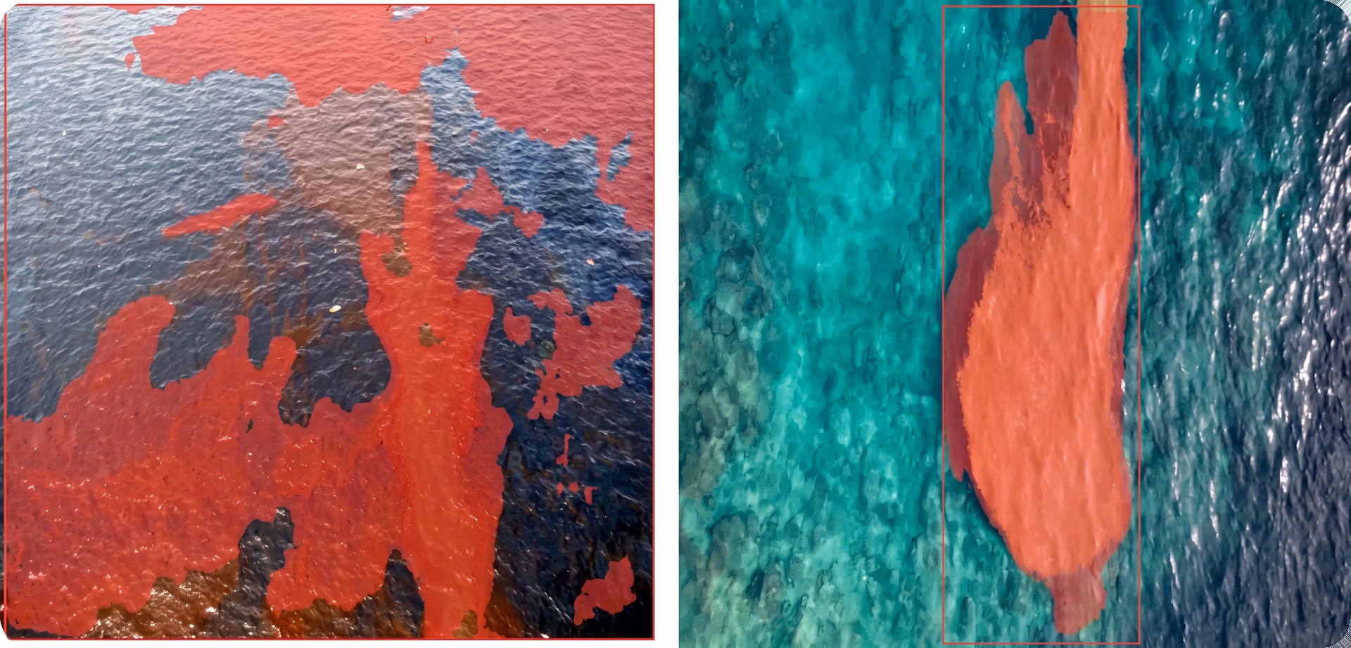 Oil spill detection on open water using vision AI