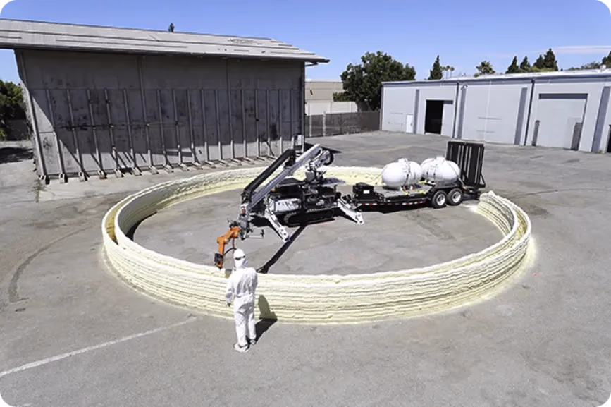 Un exemple d'impression 3D additive utilisée dans la construction