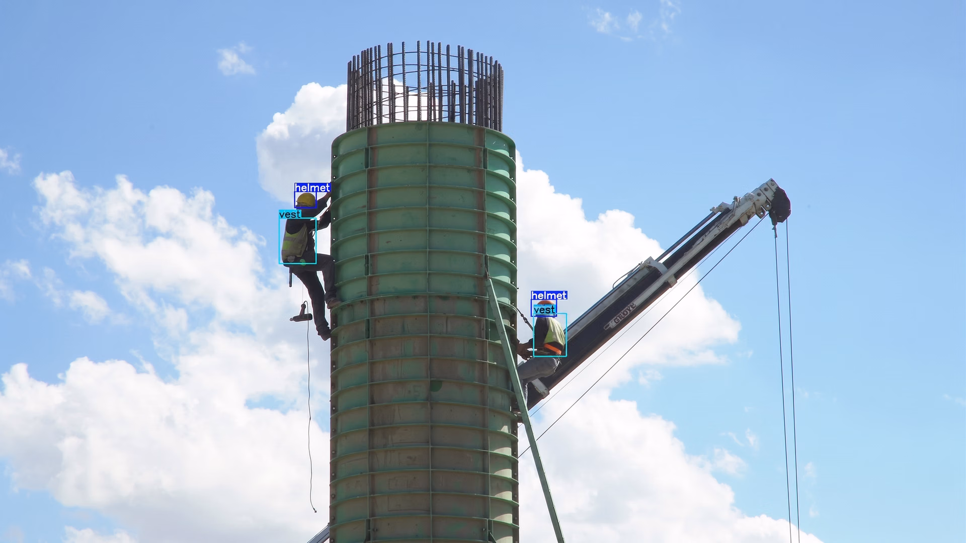 YOLO26 being used in an unpredictable environment like a construction site