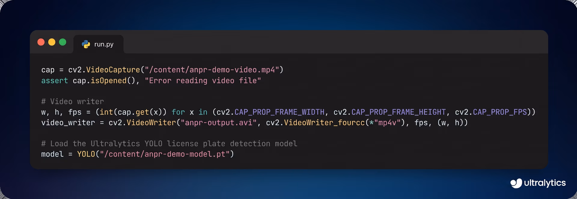 Reading the video and loading the model