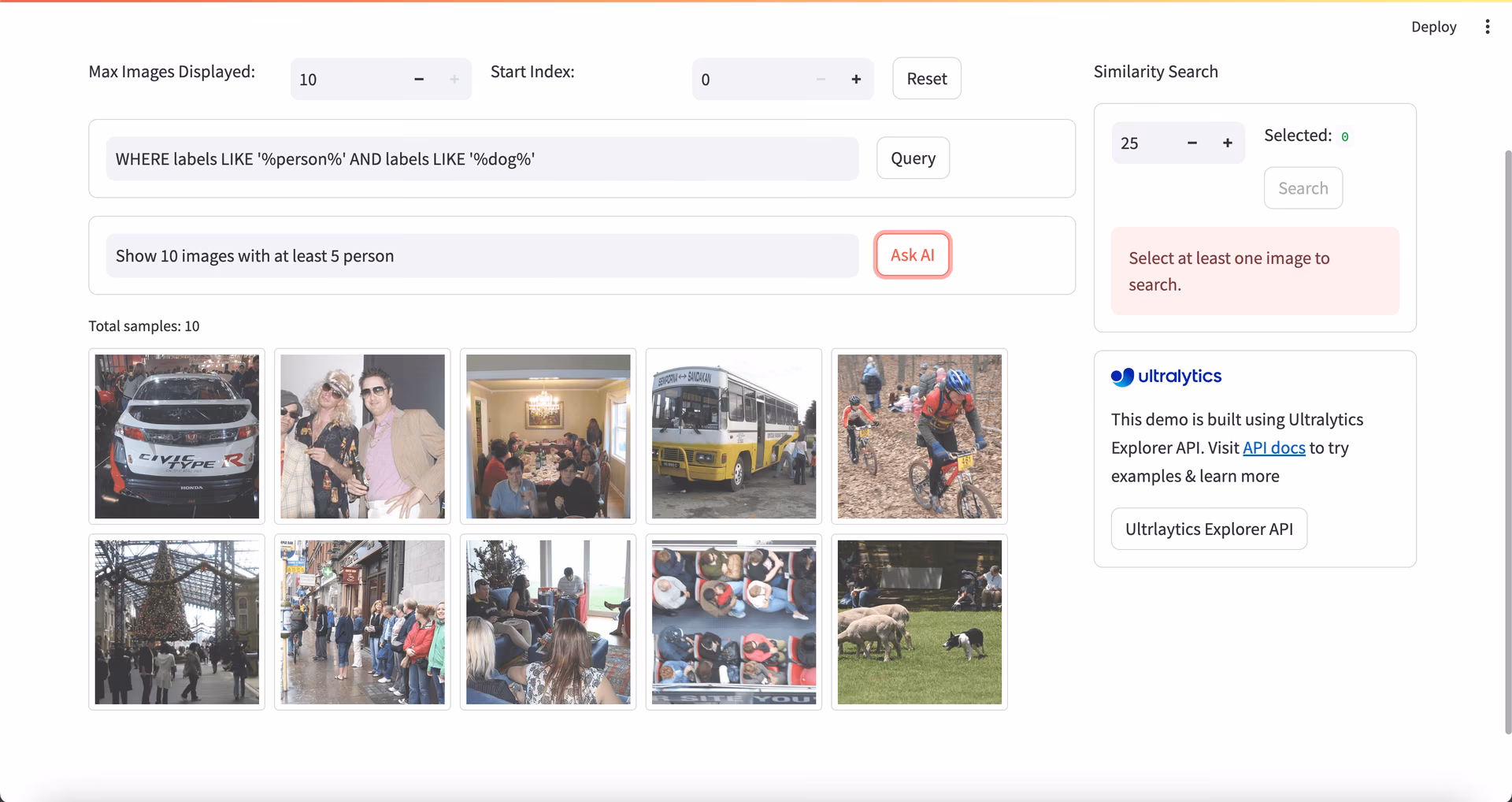 Ultralytics Explorer OpenAI Integration