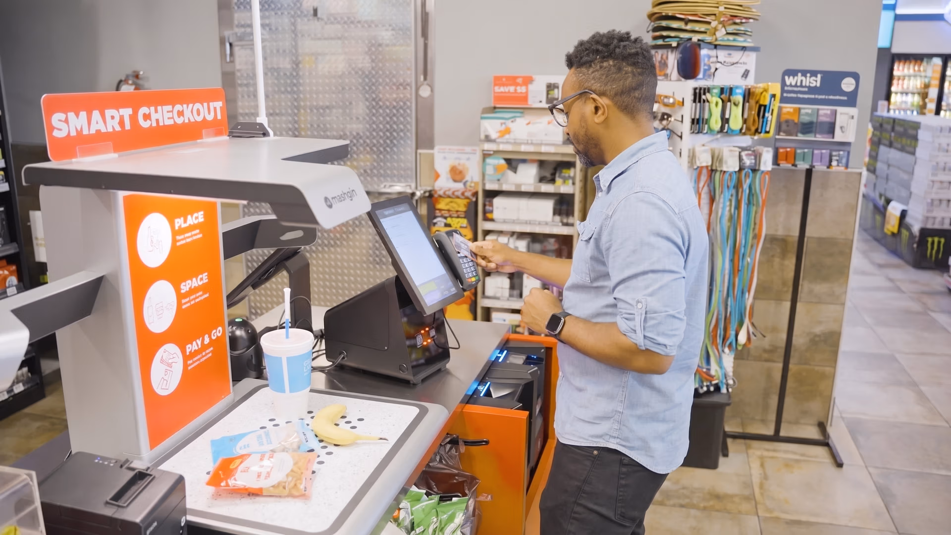 An example of a smart checkout counter