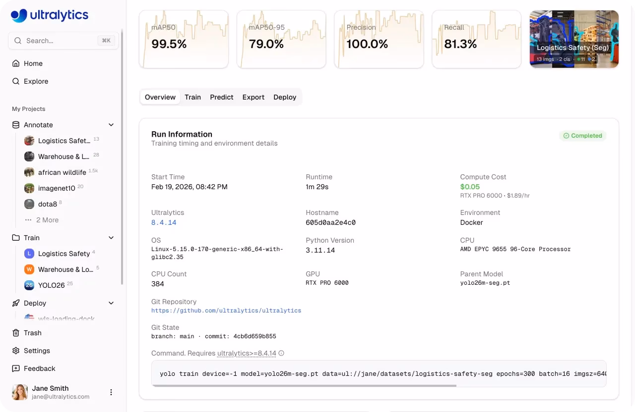 クラウドコストの見積もりと把握を容易にするUltralytics Platform