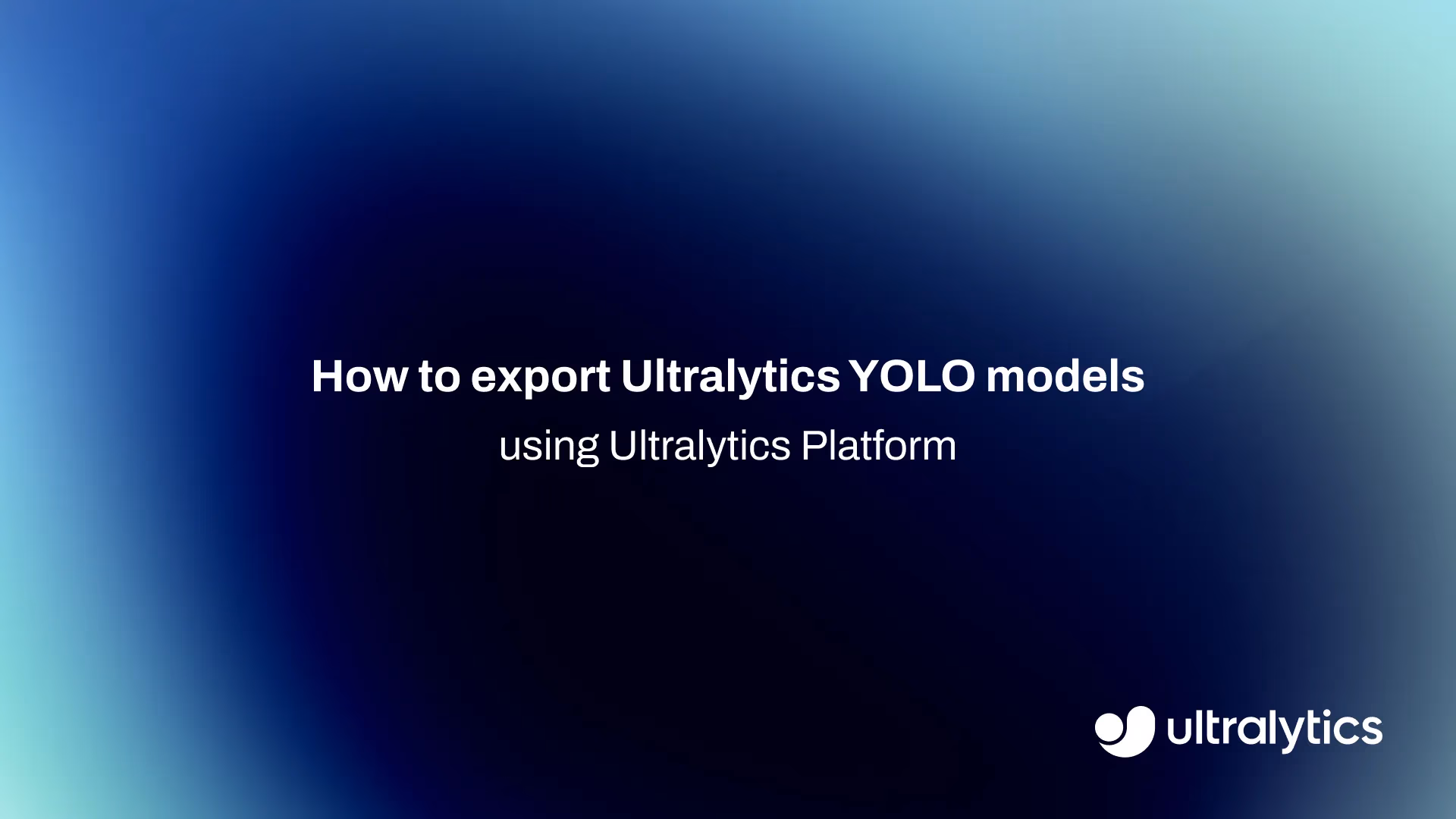 Exporting Ultralytics YOLO models on Ultralytics Platform