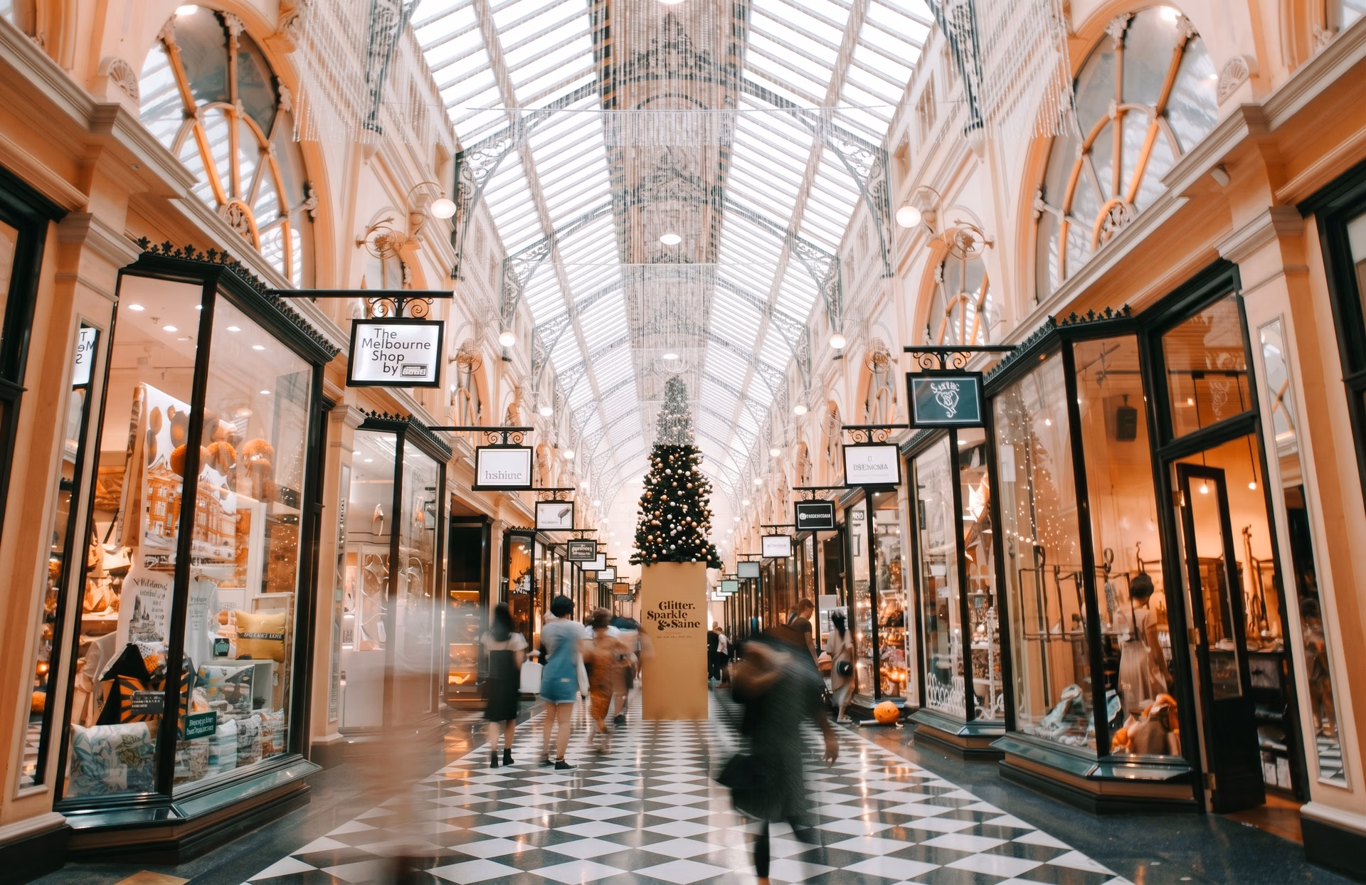 Image of people Christmas shopping