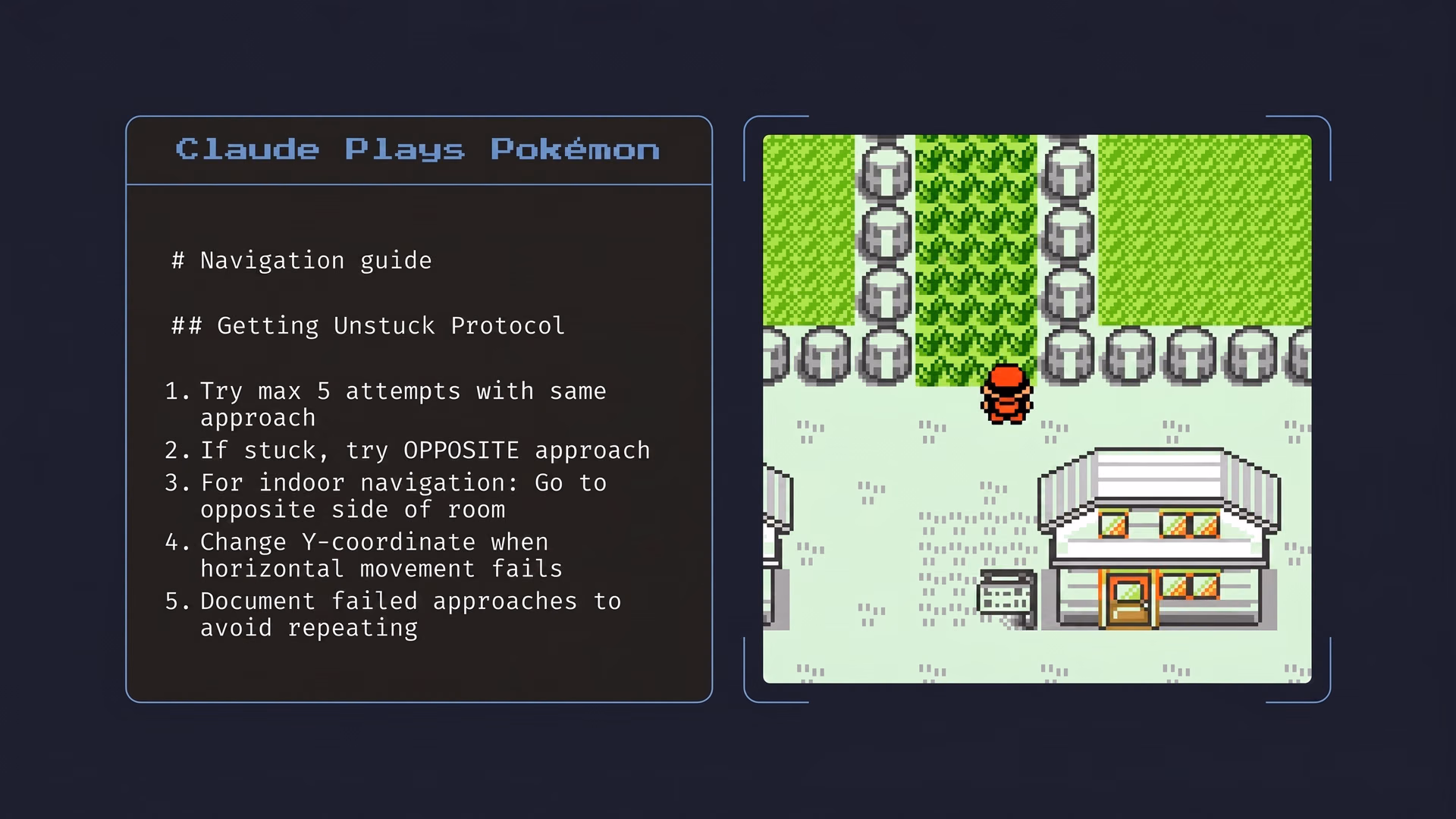 Claude 4'ün Pokémon oynadığına dair örnek