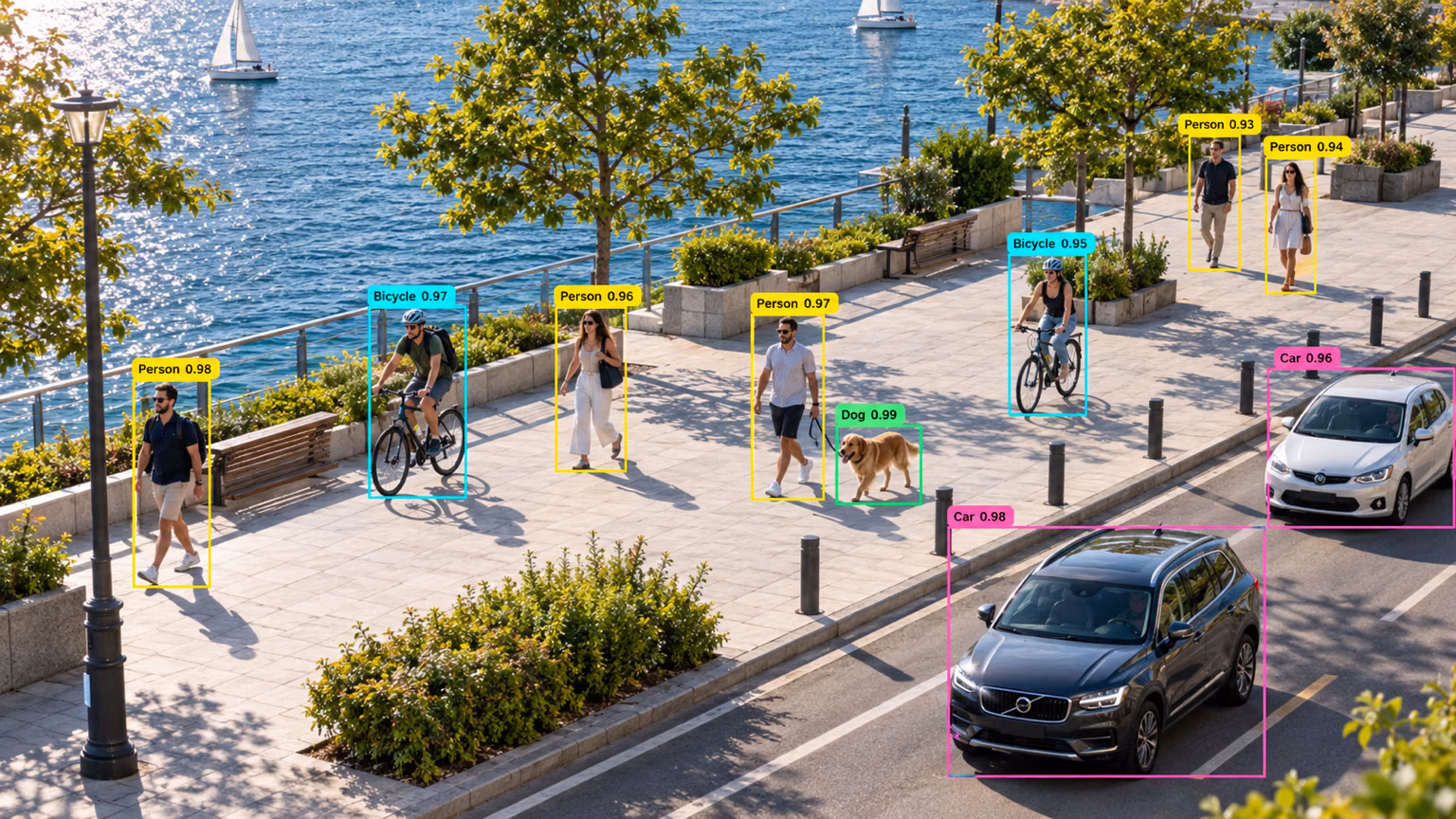 Ultralytics YOLO object detection with bounding boxes
