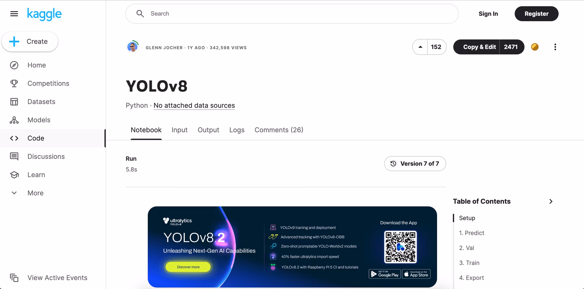 What is the kaggle integration with respect to YOLO26?