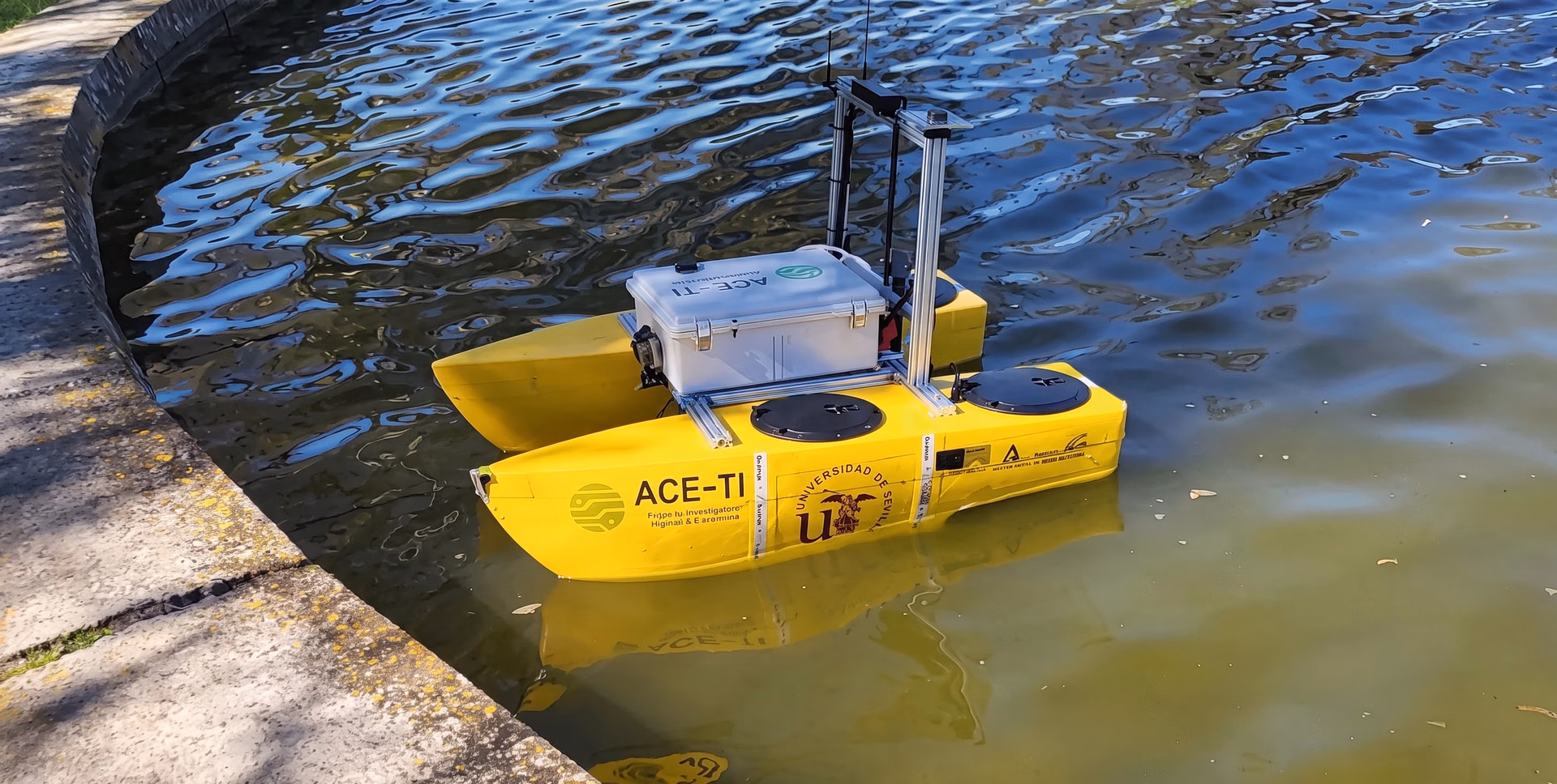 An autonomous surface vehicle monitoring a body of water using vision AI