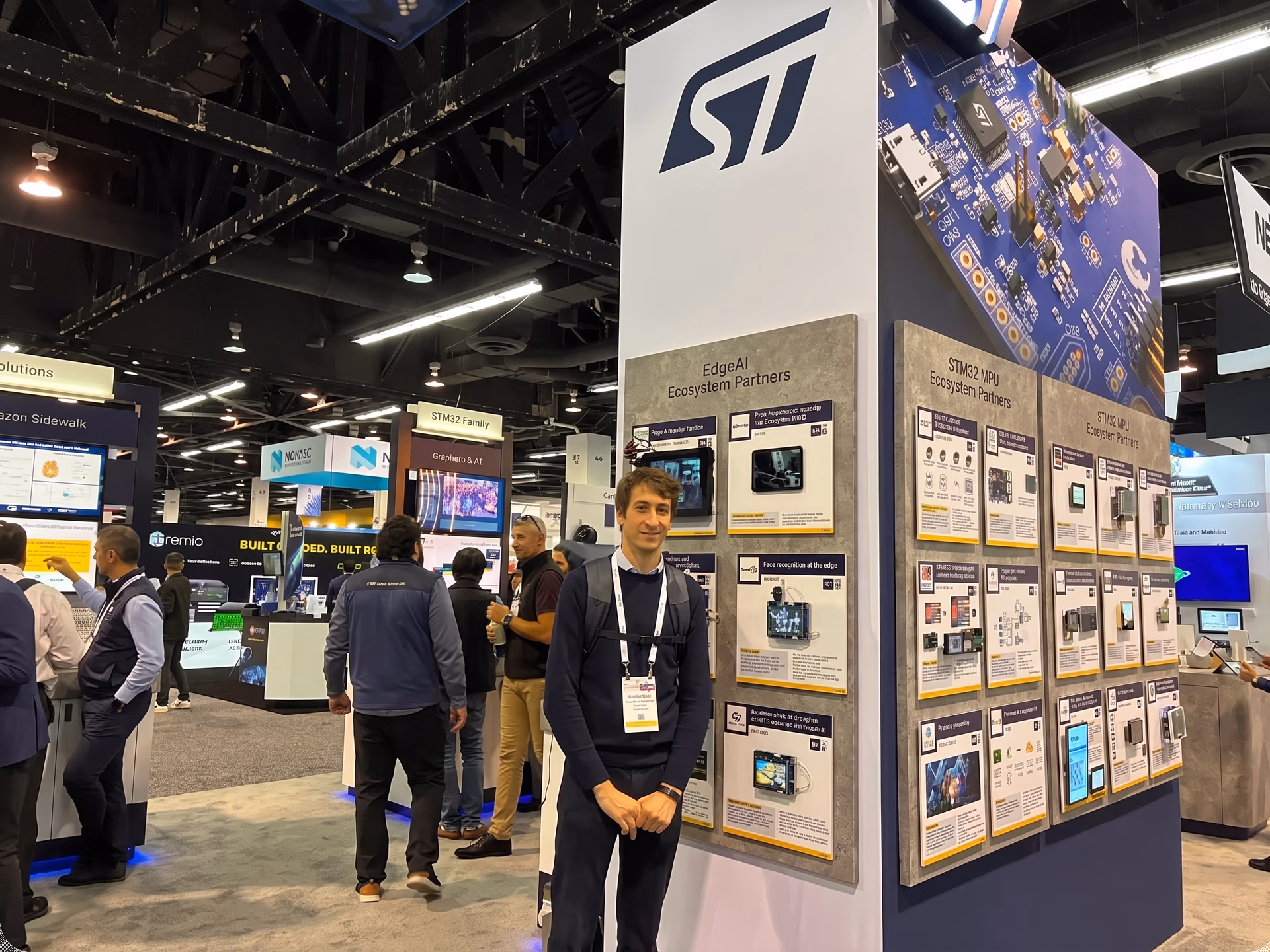 Francesco Mattioli at the Edge AI Ecosystem Wall, STMicroelectronics booth