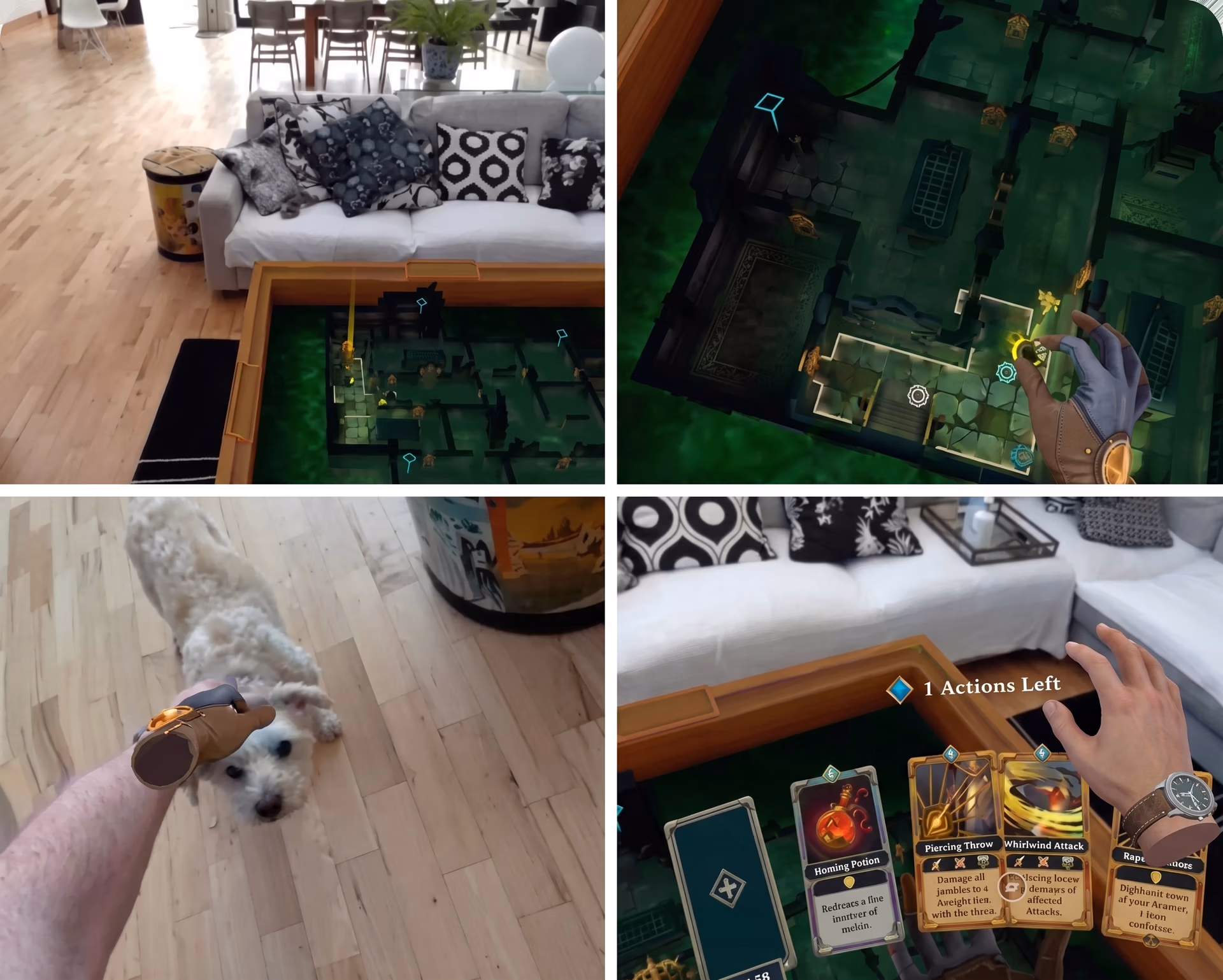 An example of gameplay in the mixed reality game Demeo
