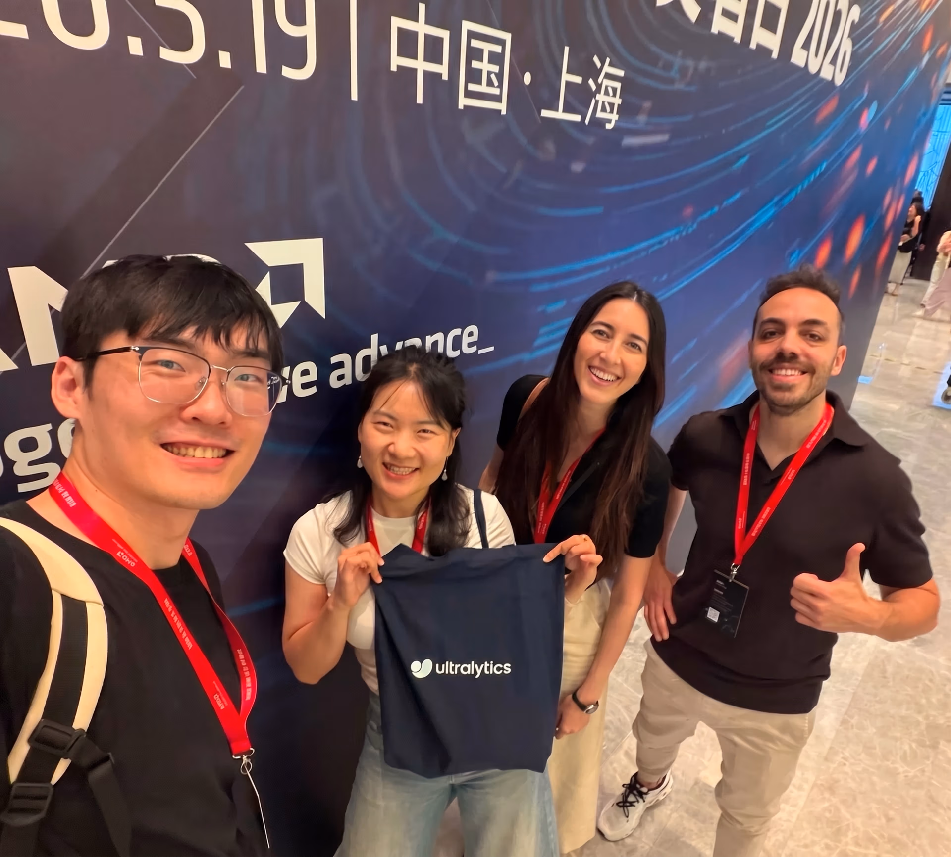 The Ultralytics team at AMD Dev Day in Shanghai