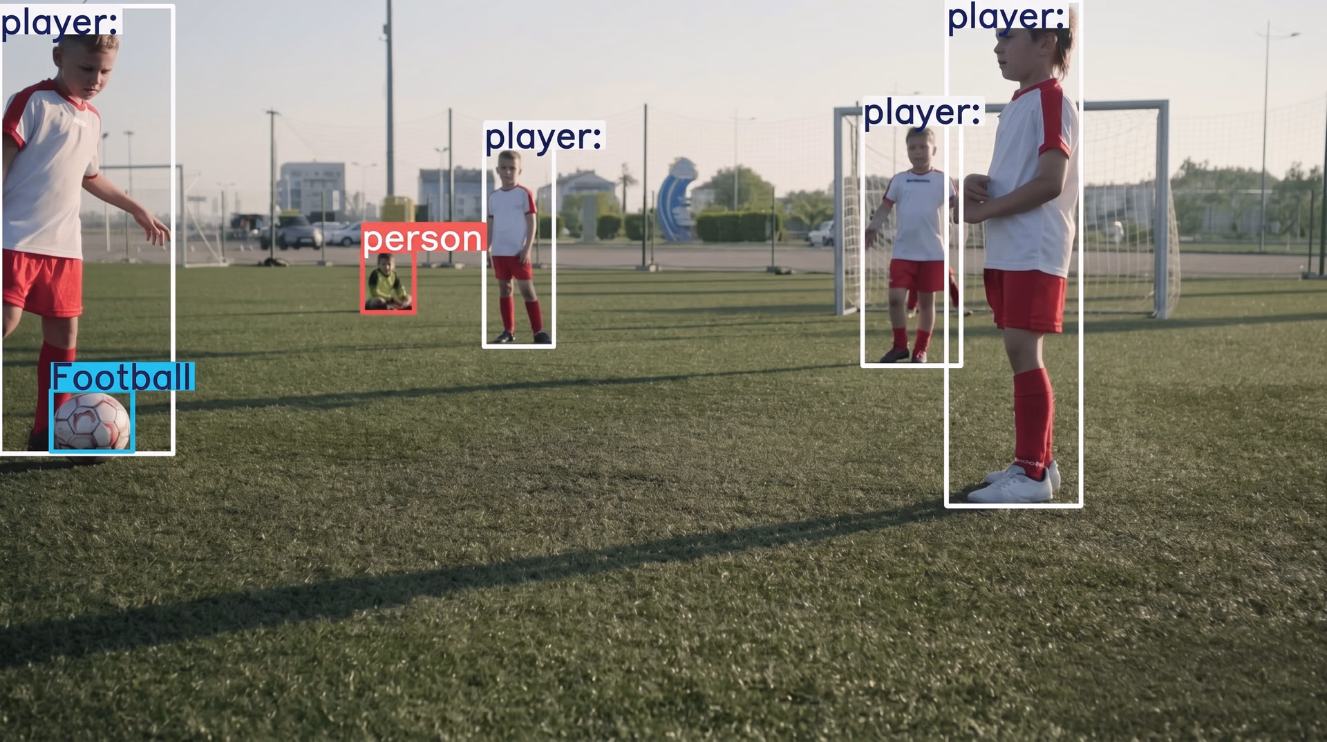YOLO detecting players on a soccer field