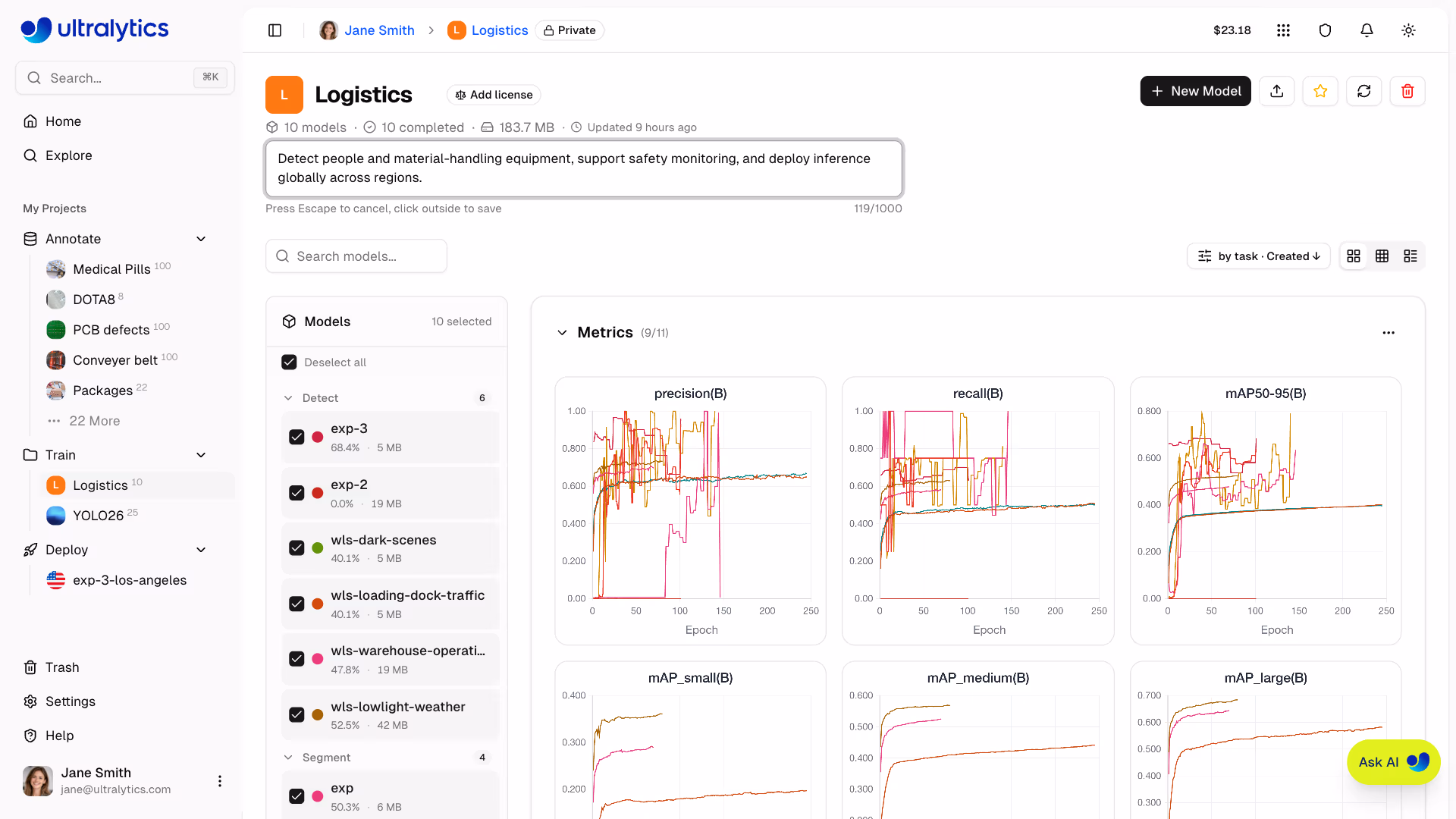 Ultralytics Platform Projects Settings