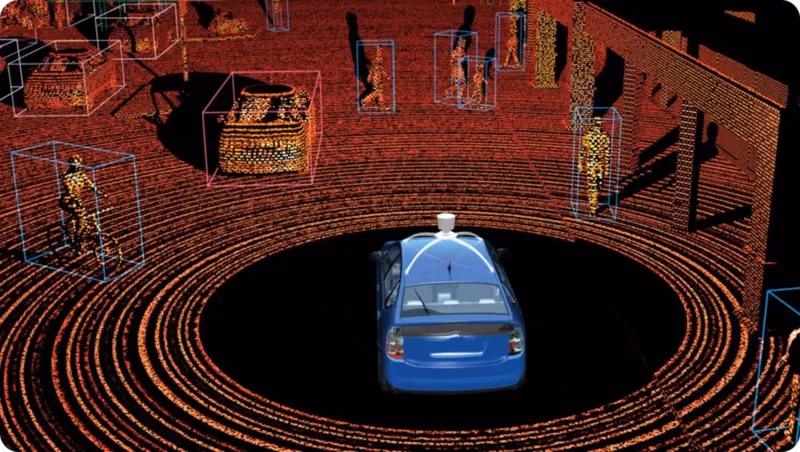 LiDAR permitindo que veículos autónomos mapeiem a profundidade e detetem objetos