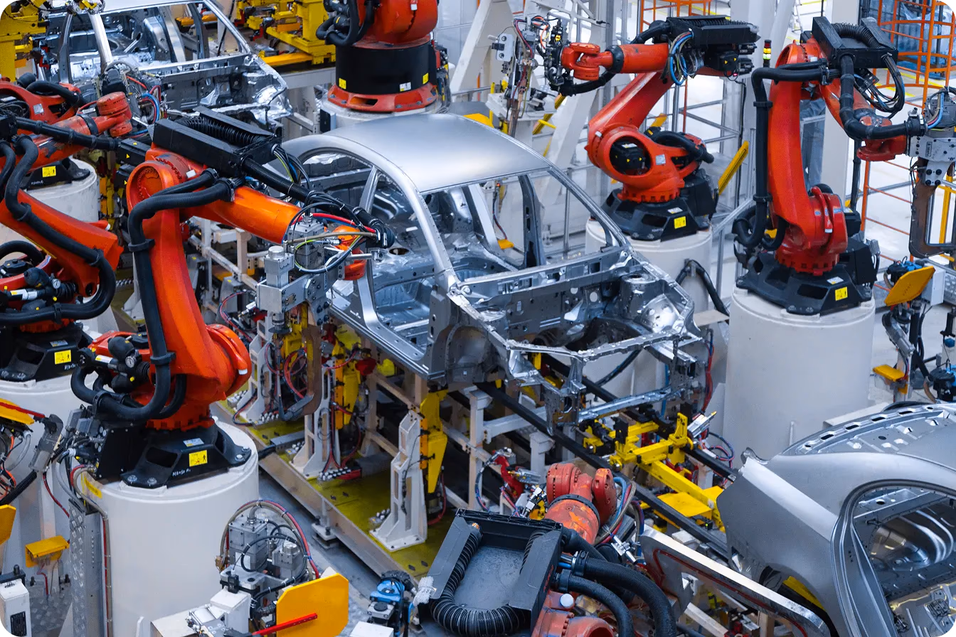 Otomotiv üretiminde kullanılan robotlar