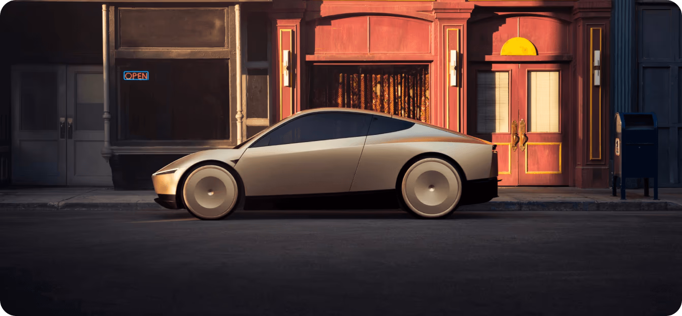 Uma representação do Cybercab da Tesla