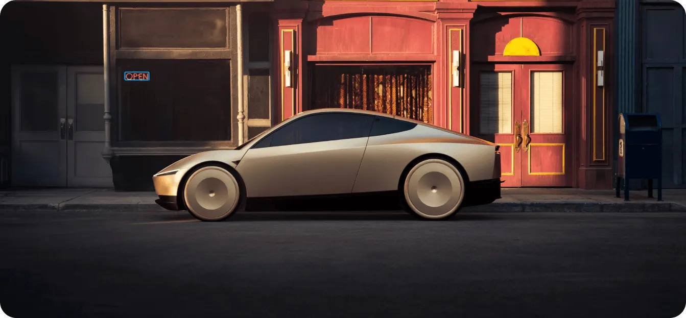 A rendering of Tesla’s Cybercab
