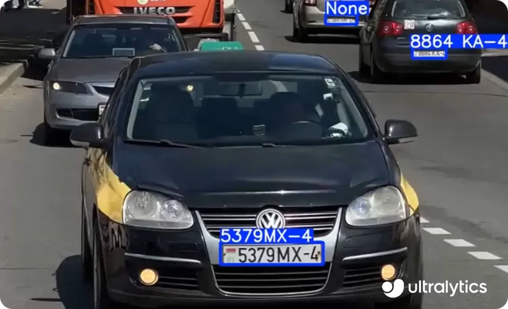 Vision AI used to detect and read license plate numbers