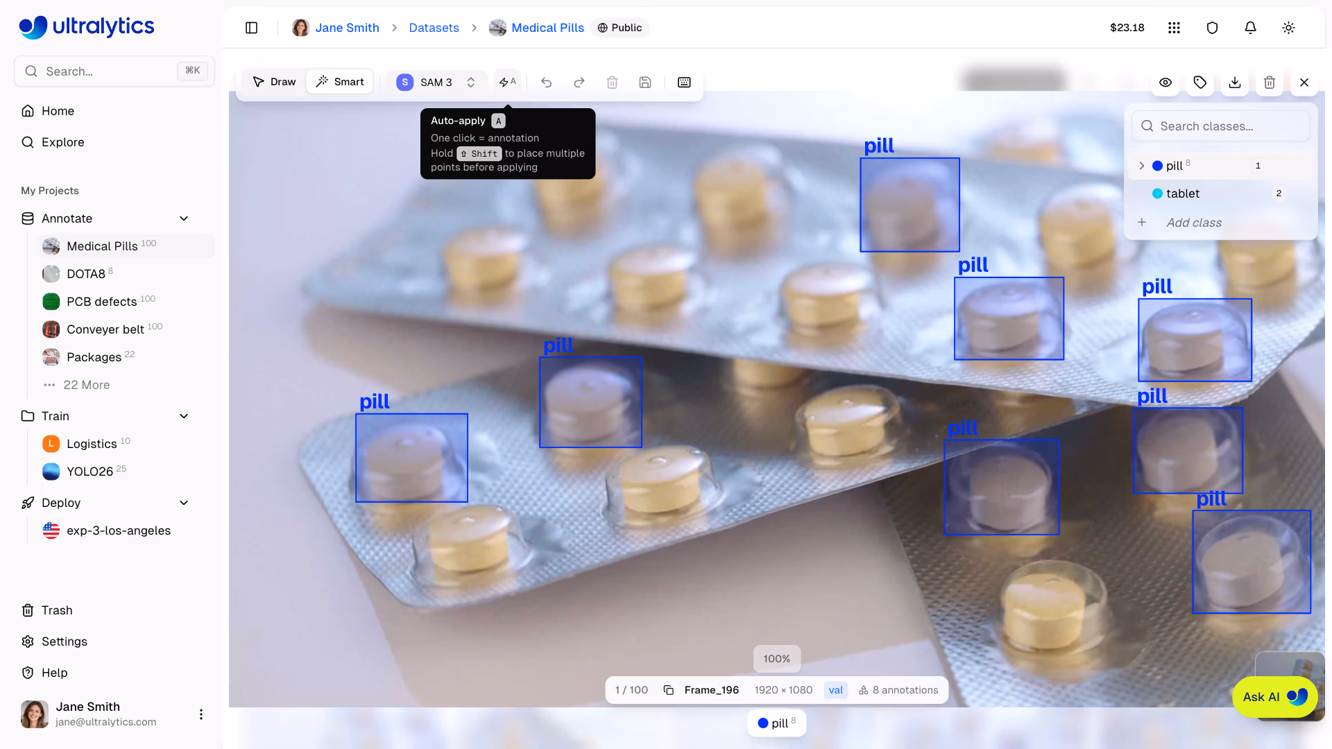 Ultralytics Platform Annotate Sam Auto Apply Toggle