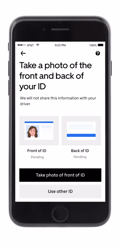 Système de vérification d'identité d'Uber