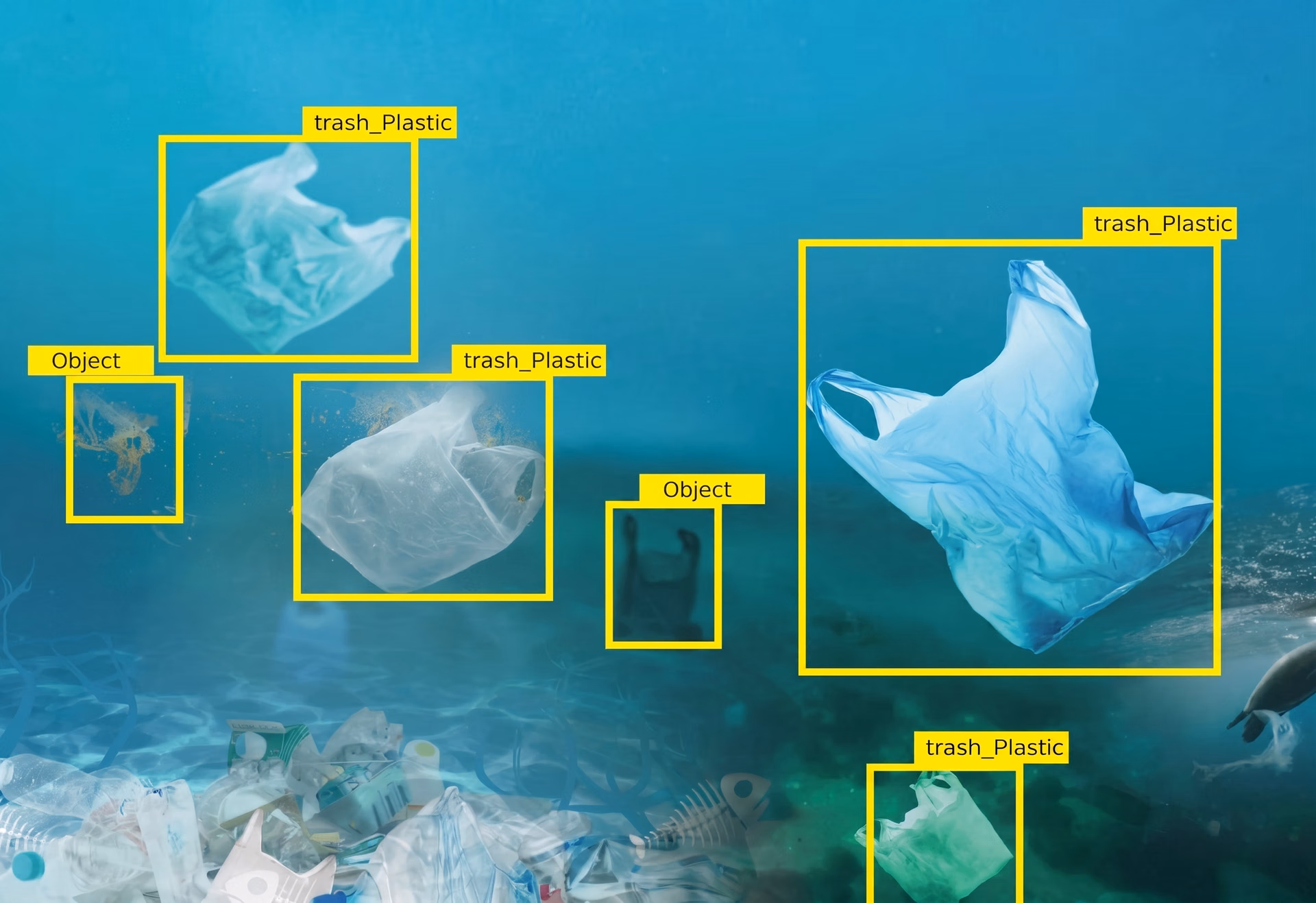 Computer vision detecting plastic pollution