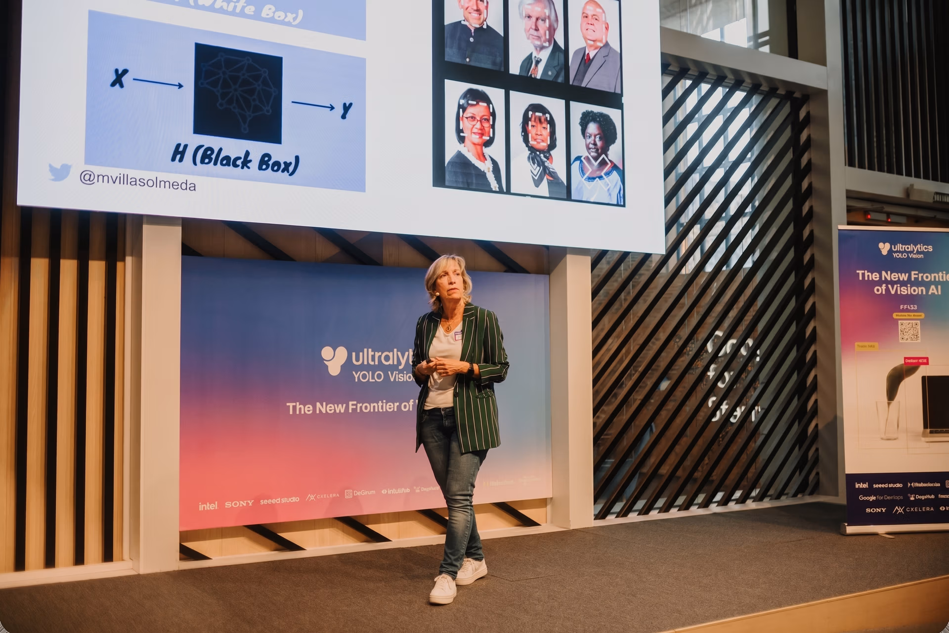 Mónica Villas presenting at YV23 at the Google for Startups Campus in Madrid